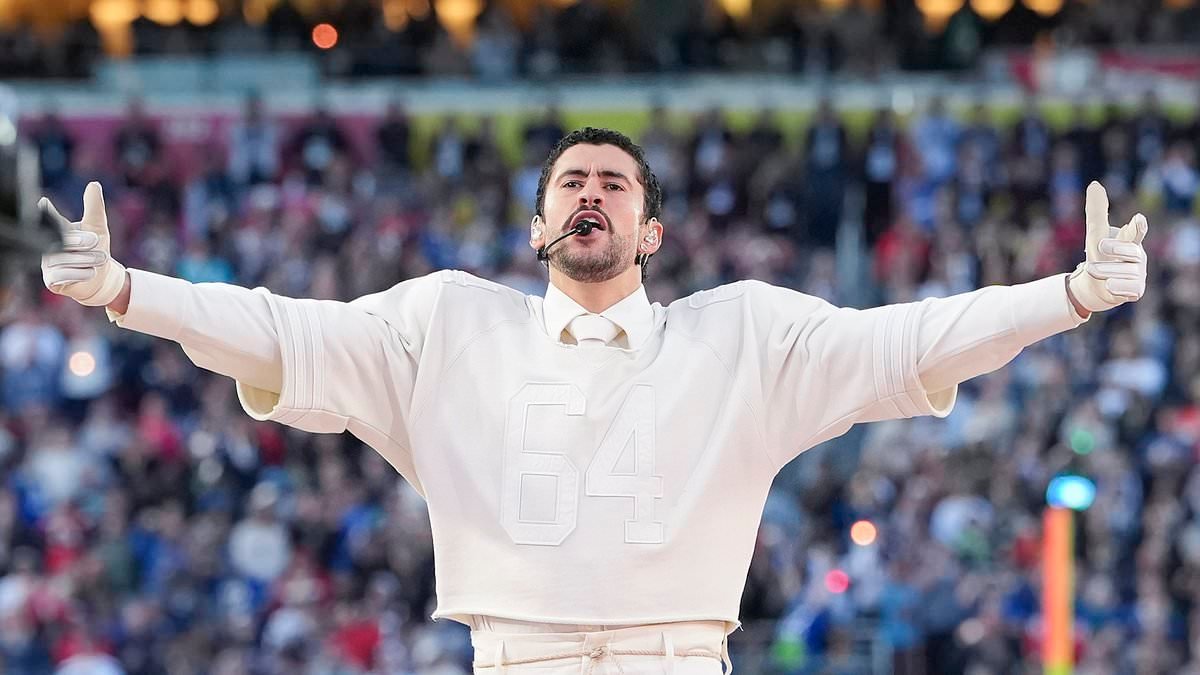 Who is Bad Bunny? Latin artist's wild journey from bag boy to WWE champ to one the world's biggest artists - as furious Donald Trump brands his politically charged Super Bowl halftime show a 'slap in the face to America'