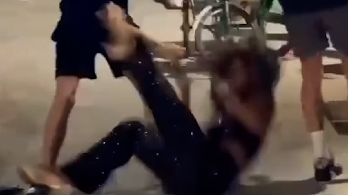 British tourists brawl with transgender Thai women after accusing them of trying to enter their villa and steal from them