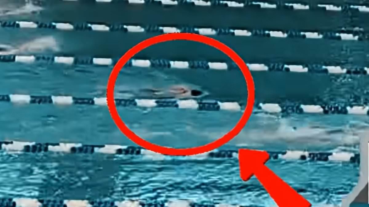 Horrifying moment Stanford swim star, 20, floats face-down in pool before collapsing
