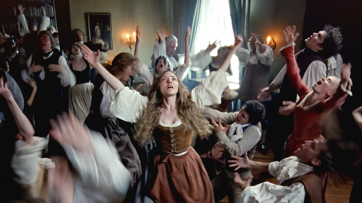 Whole lot of shaking going on: Amanda Seyfried throws herself into the role of Ann Lee, the Manchester woman who founded the Shakers