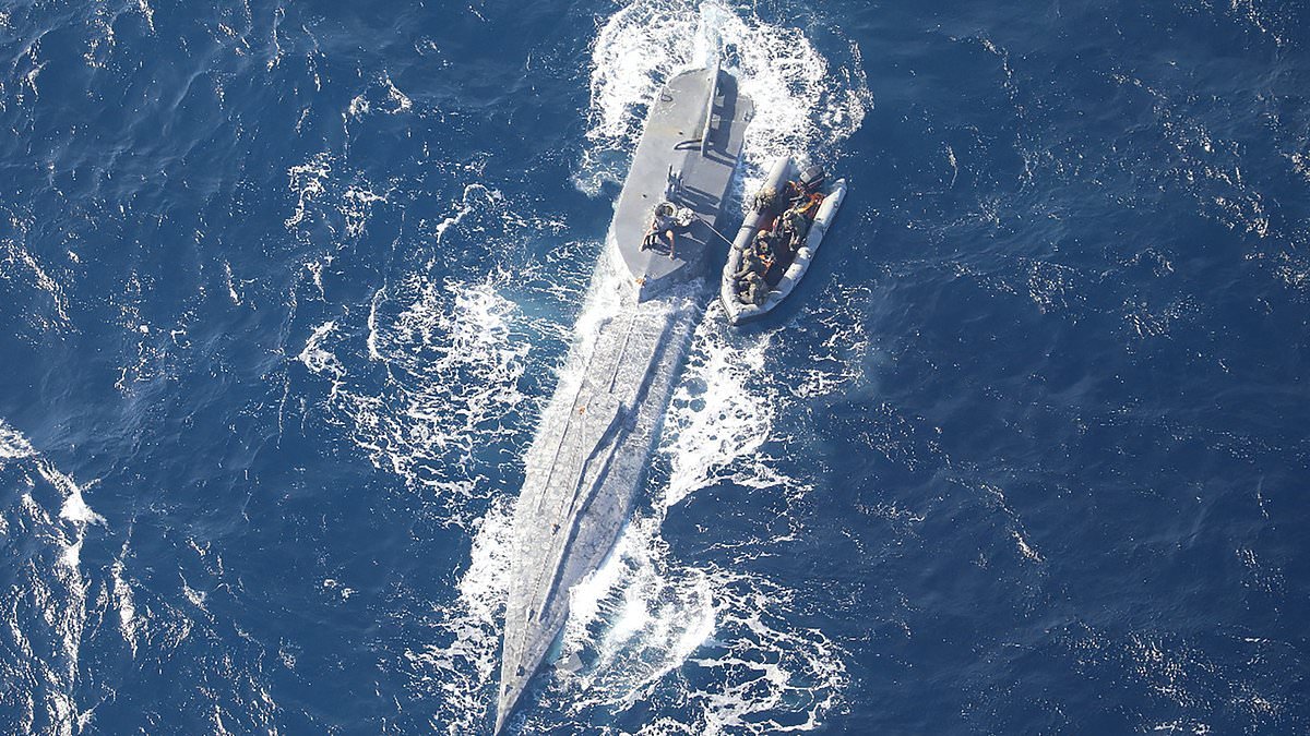 Narco sub bringing largest-ever shipment of cocaine valued at £520million is intercepted en route to Europe
