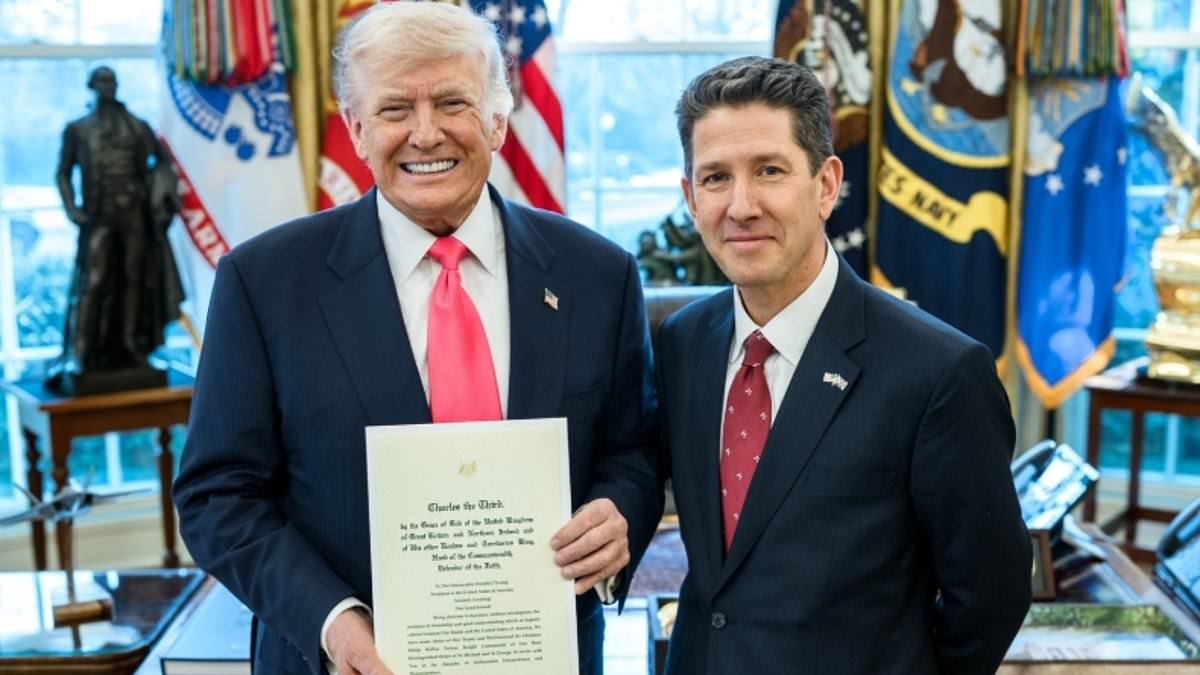 Britain's new US ambassador awkwardly hosts a welcome bash to mark his official start in the role... at the same time as his predecessor Peter Mandelson is held in custody