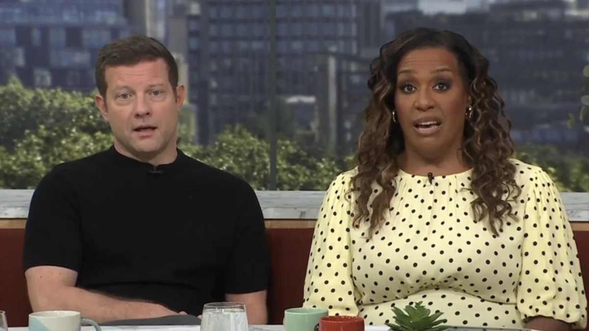 Red-faced Dermot O'Leary screams 'my wife's watching!' as This Morning expert takes swipe at his 'compromising' dream about Rachel Stevens