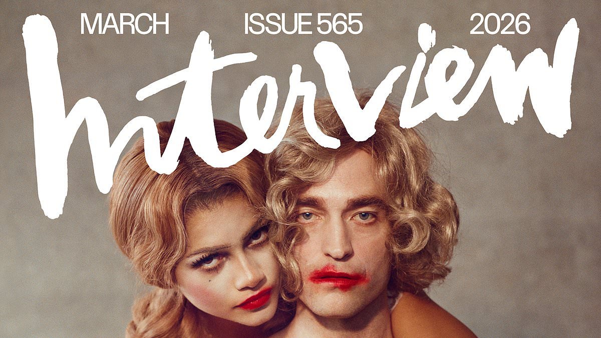 Robert Pattinson looks unrecognisable in smeared lipstick and a matted blond wig as he joins Zendaya  for provocative Interview magazine shoot
