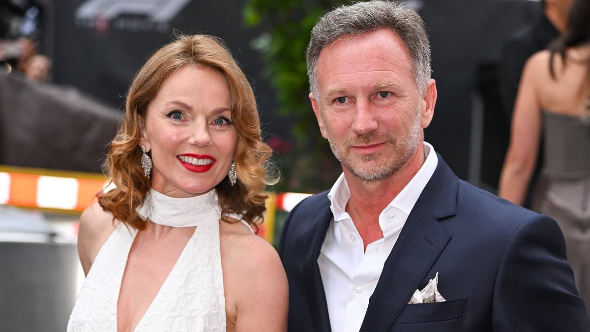 Geri Halliwell is accused of 'trolling' neighbours with fairy lights on 'illegal' pergola at Grade II mansion she shares with Christian Horner