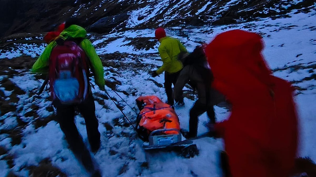 Mountain rescue team are called out three times in single night as climbers get caught out in treacherous conditions