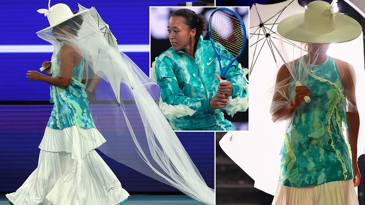 Naomi Osaka sends tennis fans wild at Australian Open with 'jellyfish' outfit designed by London-based stylist who dresses Beyonce