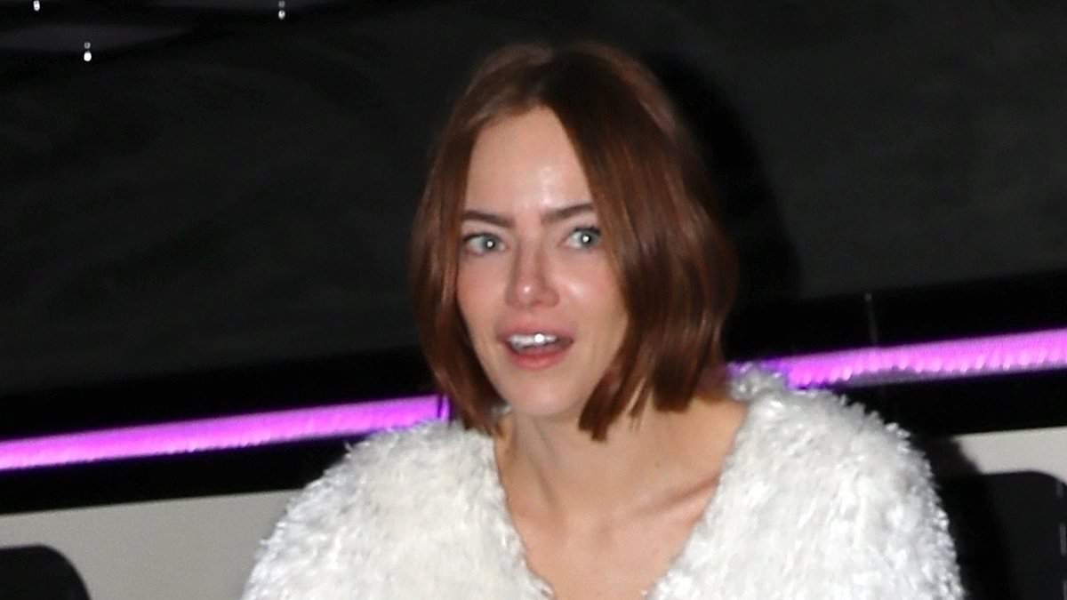 Giggling Emma Stone holds hands with Alicia Silverstone as she is led out of Golden Globes afterparty - as fans speculate over her VERY taut face
