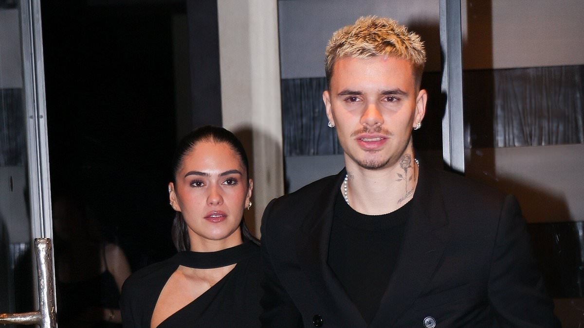 Romeo Beckham and Kim Turnbull hold hands on a date night at Costes after family celebration in Paris - following THAT bold swipe at 'hater' Brooklyn