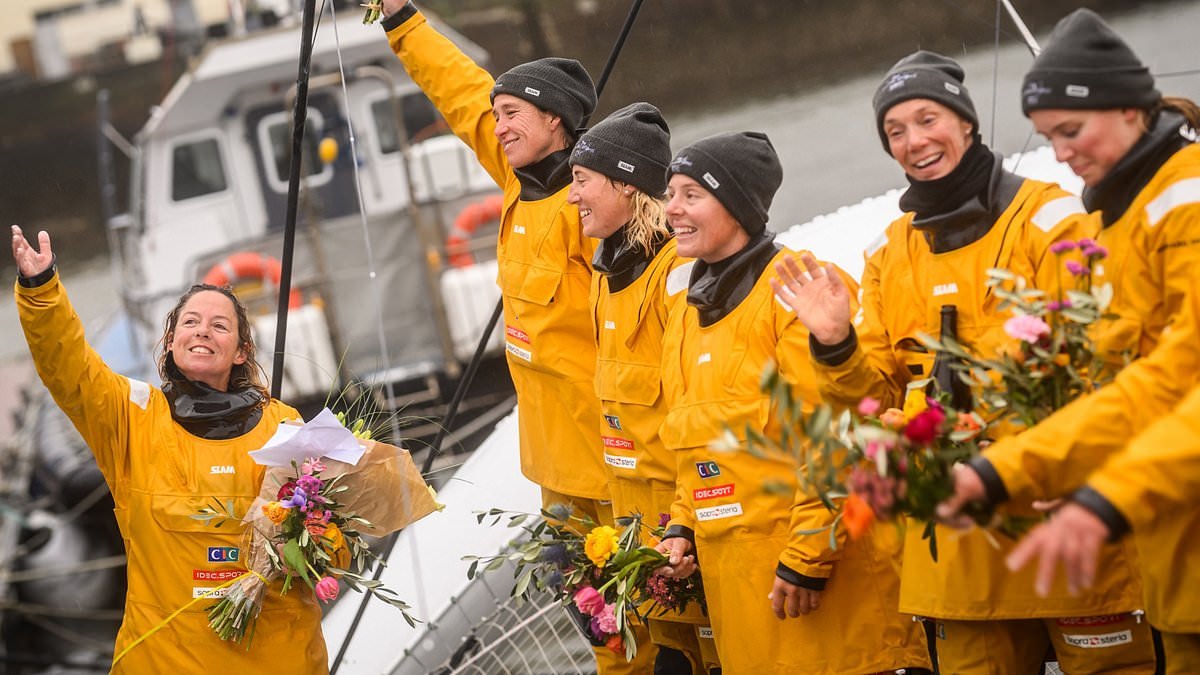 First all-female crew sail non-stop around the world after 57 days, 21 hours and 20 minutes at sea
