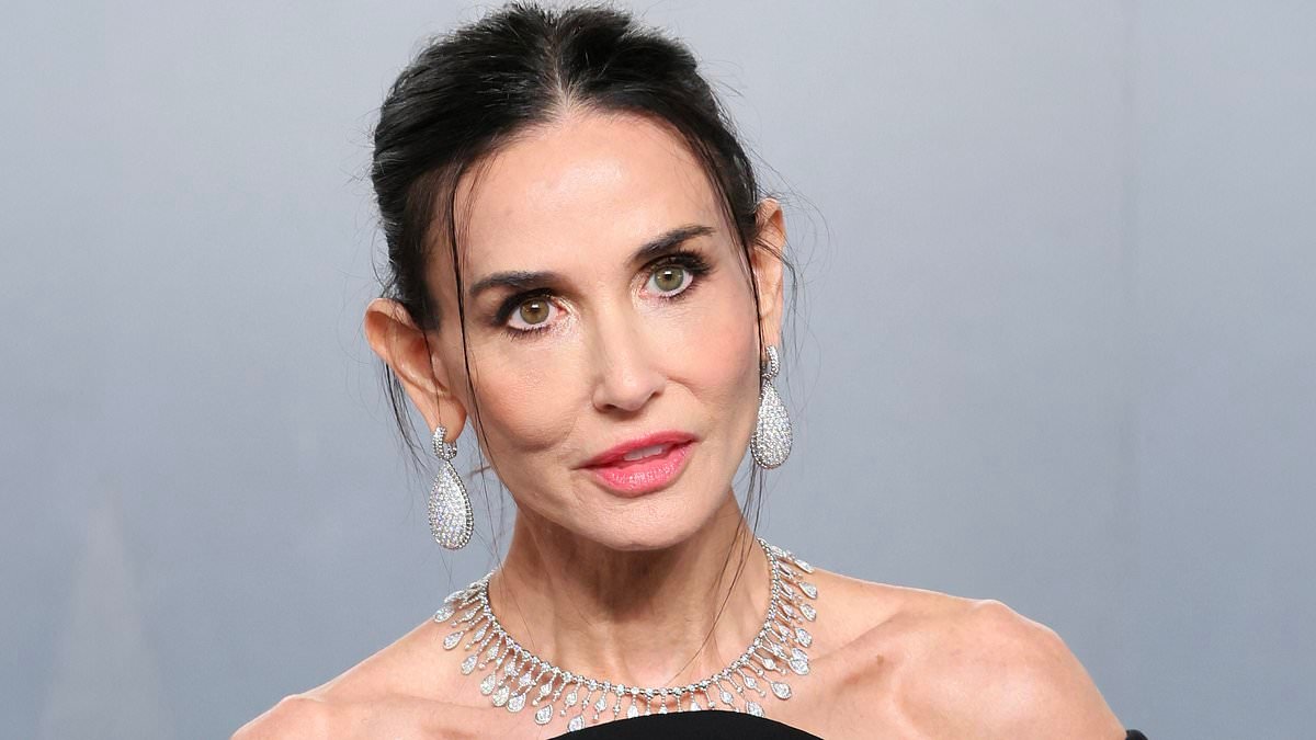 Demi Moore, 63, plays up thinner-than-ever frame in black at Vanity Fair Oscar Party amid Ozempic rumors
