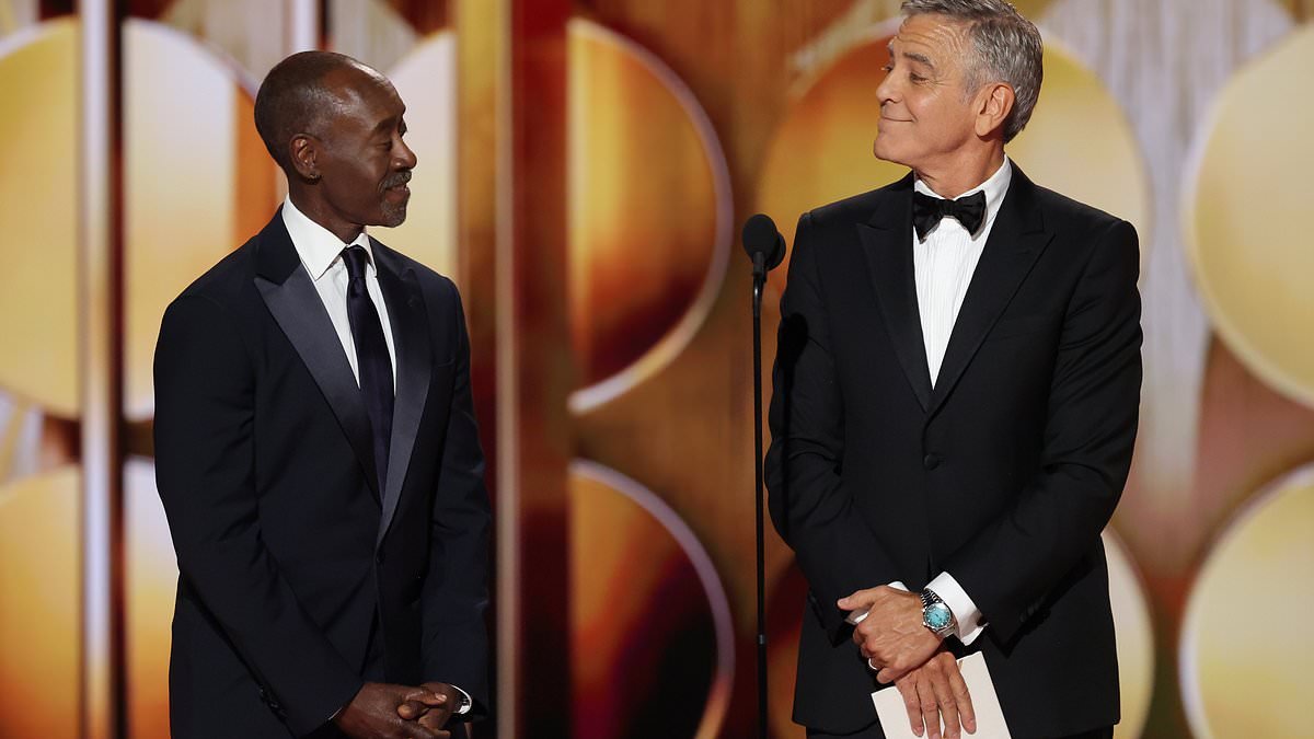 George Clooney is mocked for Timothee Chalamet being three the last time he won a Golden Globe as he presents award for Best Motion Picture