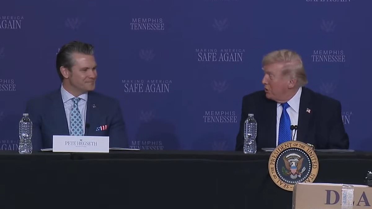 'Pete, I think you were the first one to say "lets do it"': Moment Hegseth forces a smile as Trump suggests Iran war was his idea as conflict causes more economic chaos