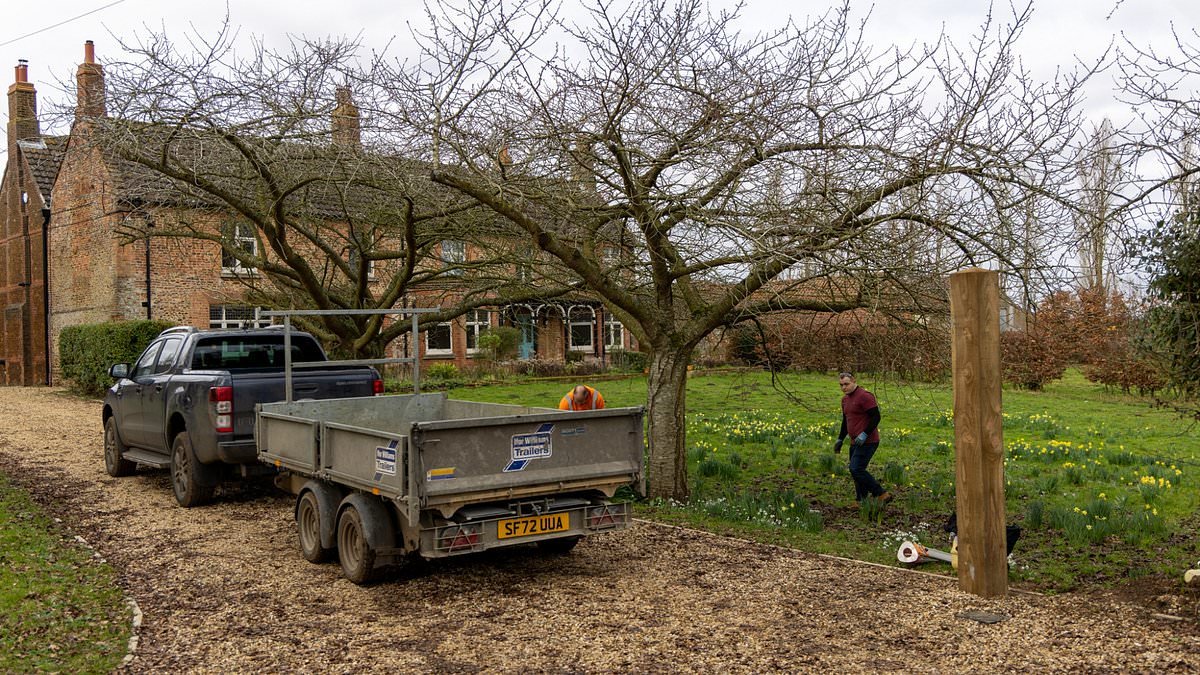 Workmen back at Andrew Mountbatten-Windsor's new home to put up security fence a week after his arrest