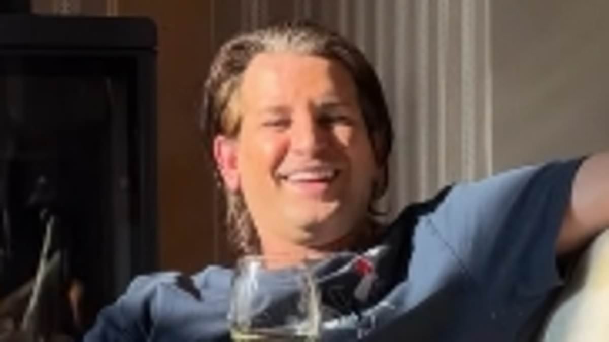 Binky Felstead jokes she's 'got the squatters over' as carefree Ollie Locke quaffs wine in her living room after his eviction from £4 million London rental home over unpaid £25,000 bill