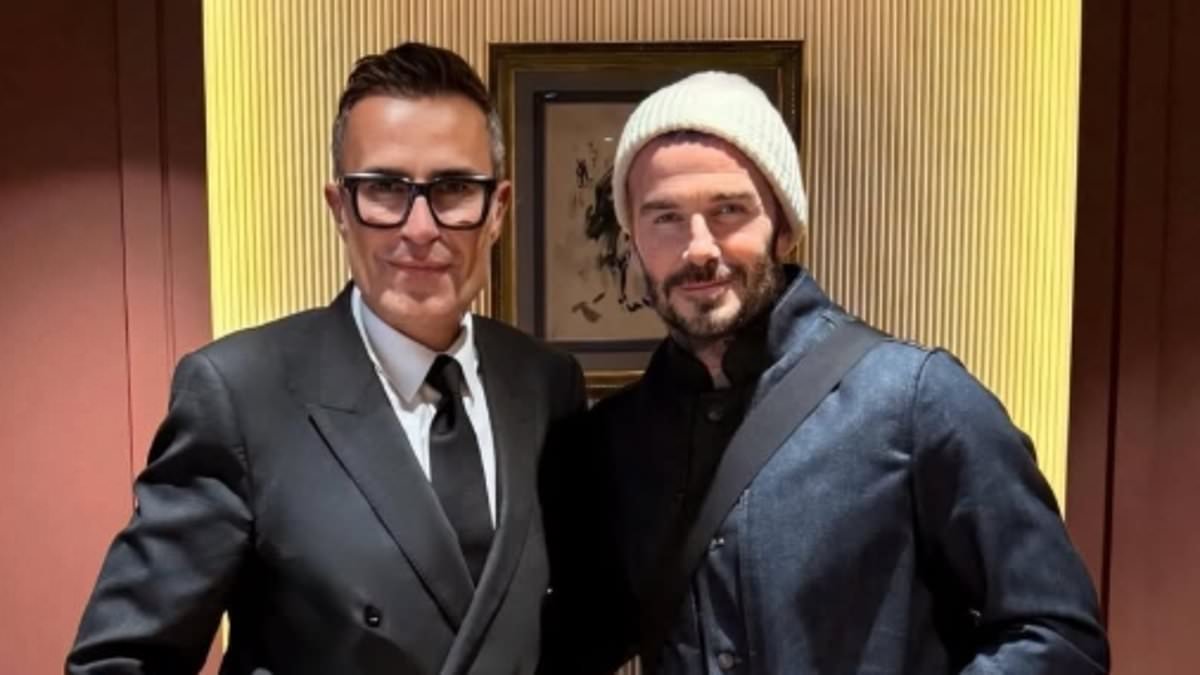 Buying a treat for Victoria? David Beckham cosies up to Hermès VIP boss Michael Coste after selling his Miami penthouse for a tidy profit