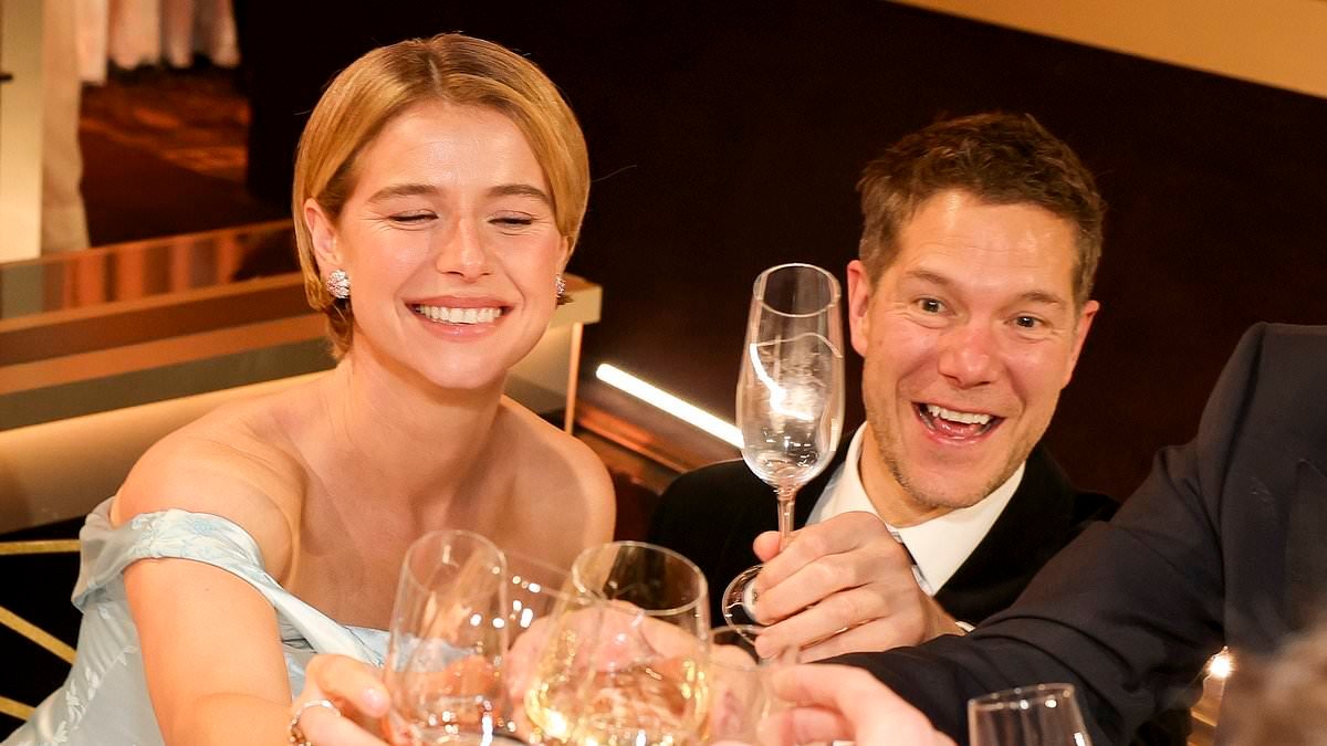 Jessie Buckley toasts her Golden Globes win with rarely-seen husband Freddie Sorensen - before celebrating with screen love Paul Mescal after telling him 'I could drink you like water'