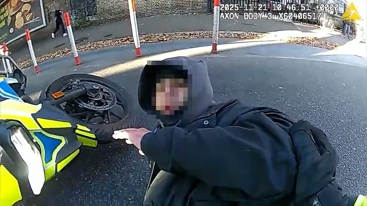 Dramatic moment Met police's interceptor squad knock phone thieves off their mopeds before they can get away
