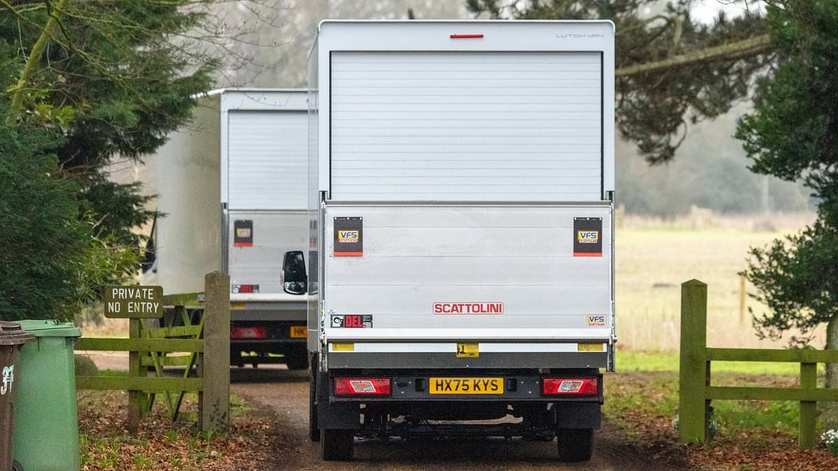 Bungling removal vans take Andrew's belongings to the wrong Norfolk home as he settles into life away from the public eye
