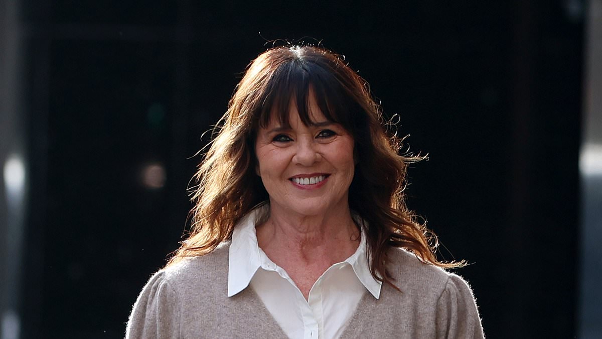 Coleen Nolan can't stop beaming as Celebs Go Dating filming kicks off - but James Haskell and Professor Green are far more stony-faced as they arrive at agency