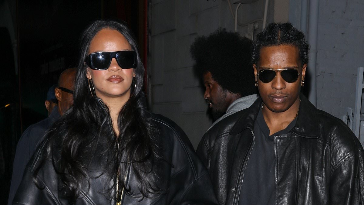Rihanna and A$AP Rocky coordinate in leather jackets as they enjoy a date night at The Laugh Factory amid marriage rumours