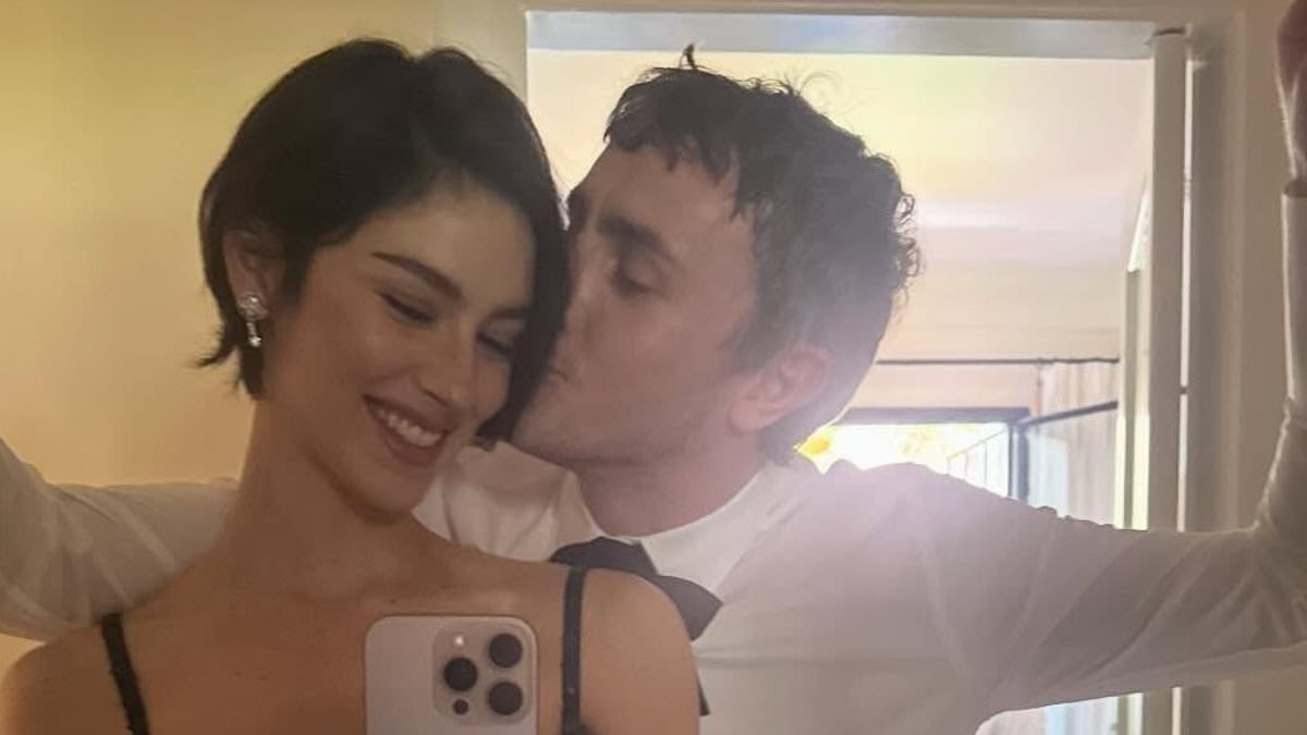 Paul Mescal plants a kiss on Gracie Abrams in sweet selfie from Oscars night as their reaction to Jessie Buckley's Best Actress win goes viral