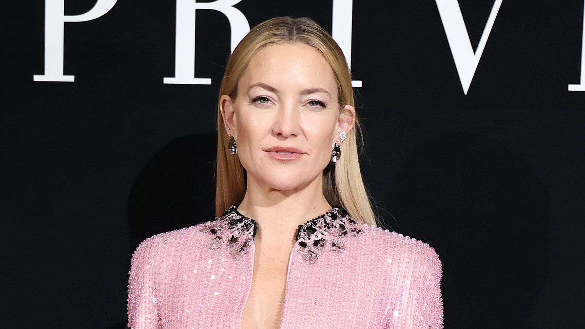 Kate Hudson puts on a glitzy display as she joins Poppy Delevingne and Elizabeth Debicki at the Armani show during Paris Fashion Week