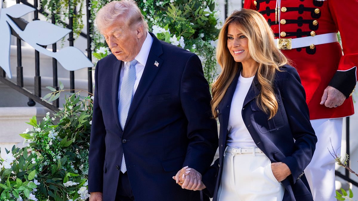Melania Trump stuns in pricey business-chic ensemble as she steps out at the White House Easter Egg Roll 2026