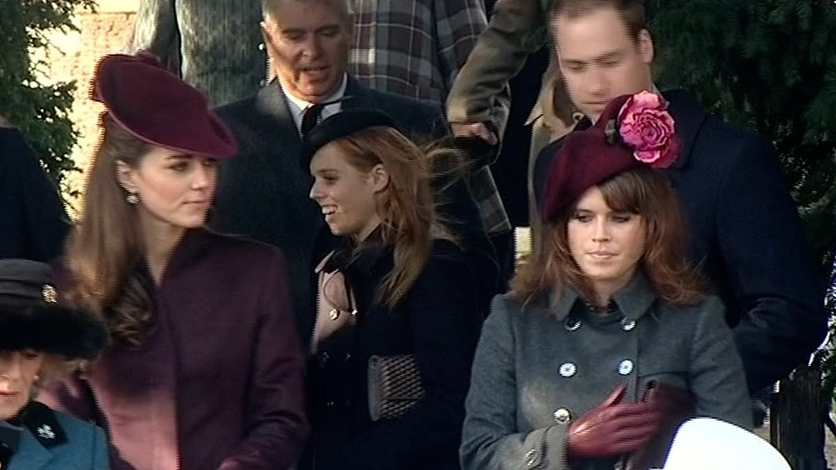 'Awkward' moment Princess Eugenie 'ignores commoner' Kate during her first Christmas at Sandringham - as fans criticise 'intentional slight'