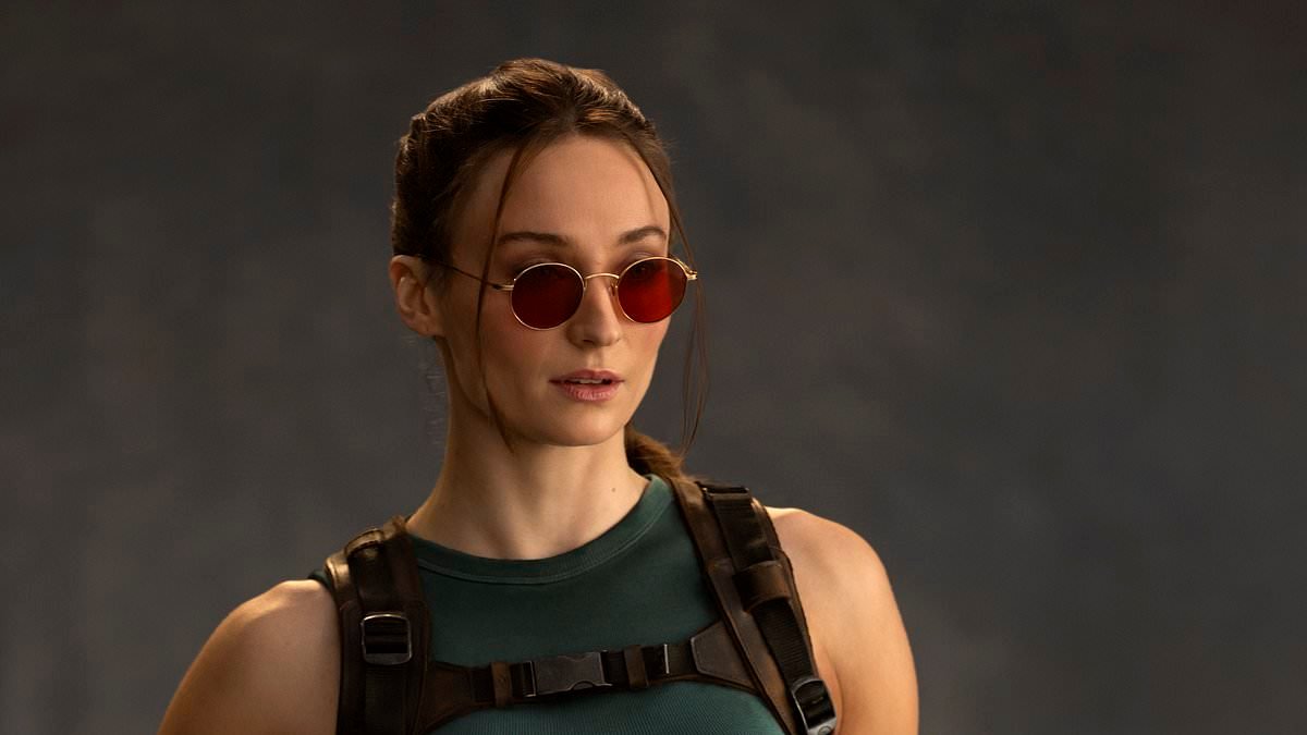 Sophie Turner is seen for the first time as Lara Croft in Amazon's Tomb Raider TV series - after revealing she's been training for a year for her role