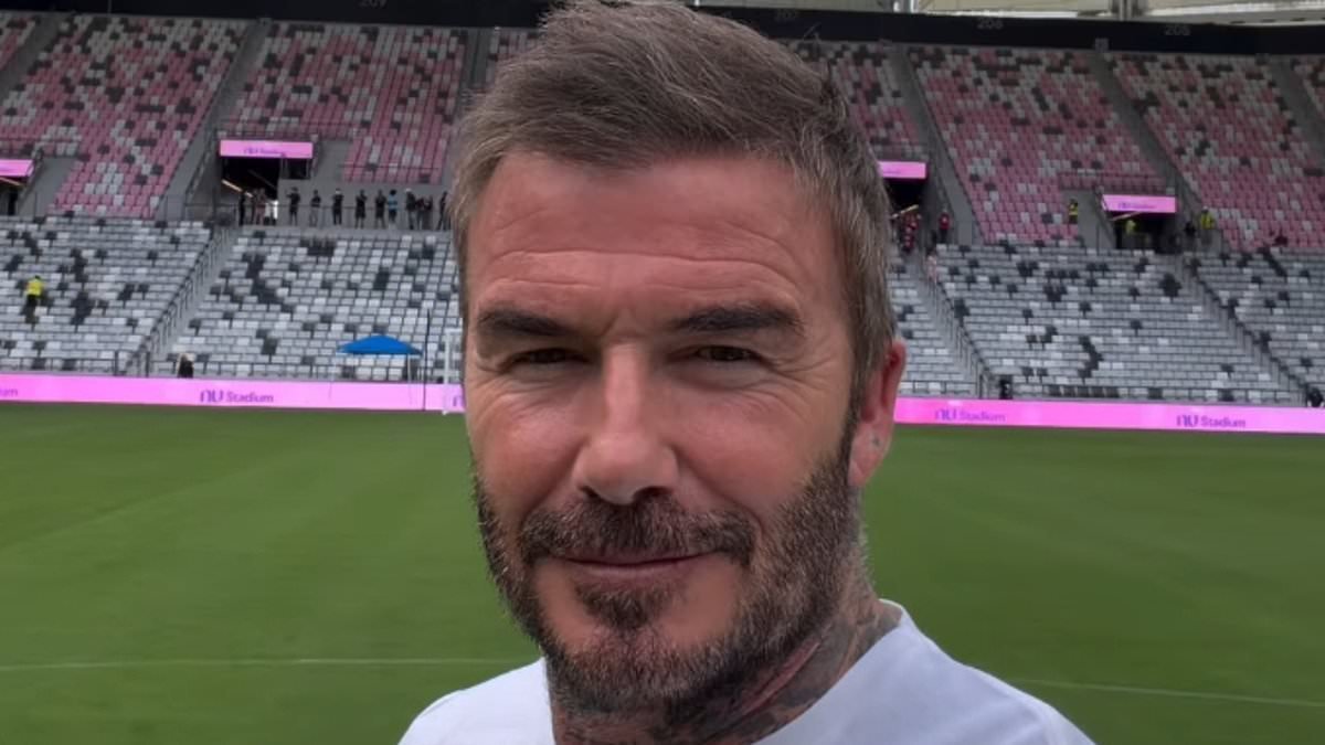 David Beckham unveils Inter Miami's new $750MILLION stadium after one-year delay - as his hairdresser mother and Romeo give their seal of approval
