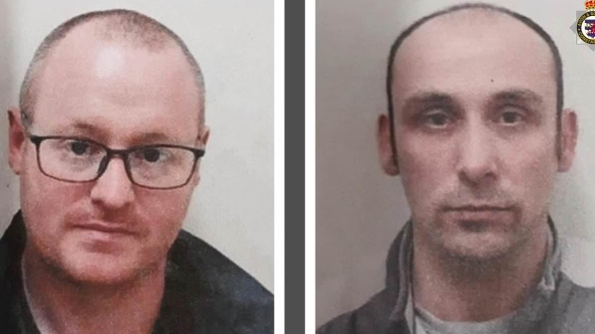 Murderer among two prisoners on the run after escaping from jail on New Year's Day