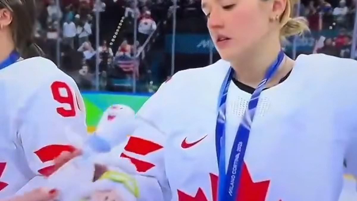 Canadian women's hockey players go viral over hilarious reactions to stuffed toys at Olympic medal ceremony