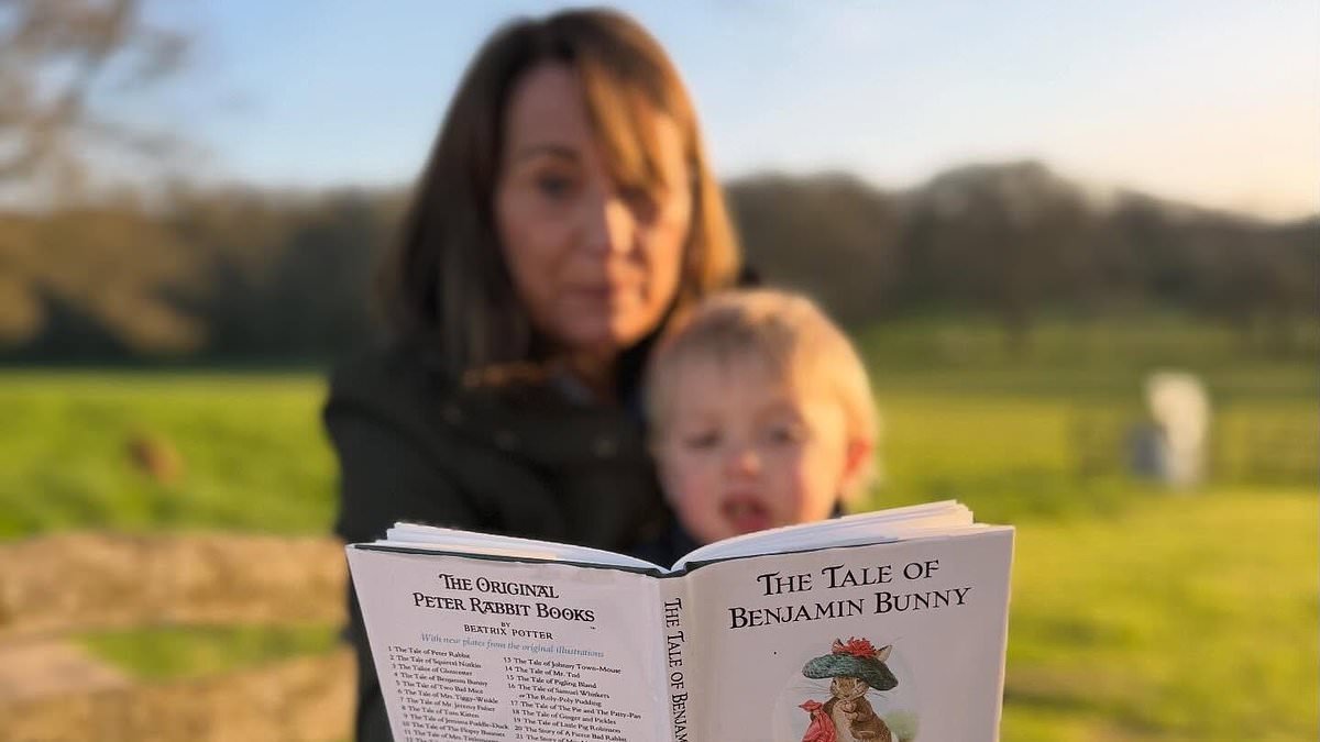 Kate's brother James shares sweet photo of their mother Carole Middleton reading to his son Inigo, two, after thanking fans for 'checking in on me' following his break from social media