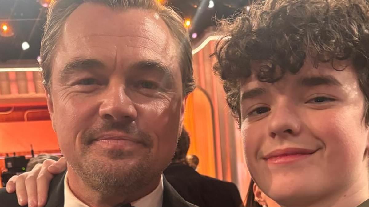 Starstruck Adolescence star Owen Cooper, 16, poses for selfies with A-listers Leonardo DiCaprio, Sean Penn and Emily Blunt after making history with Golden Globes win