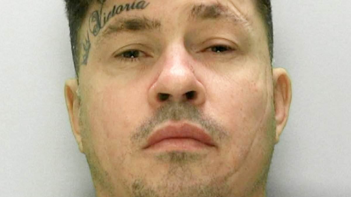 Moment police officer screams in pain as man bites him on the leg during arrest