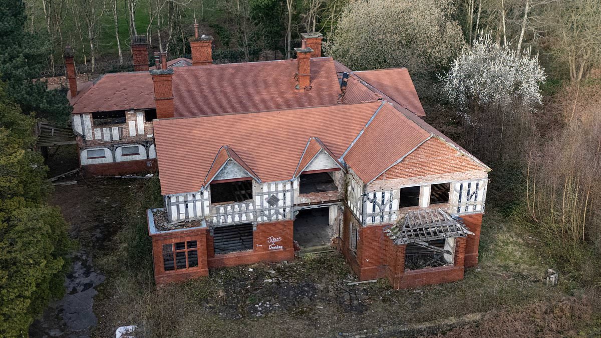 Huge 'eyesore' £10million mansion abandoned by the Iranian government in area popular with footballers