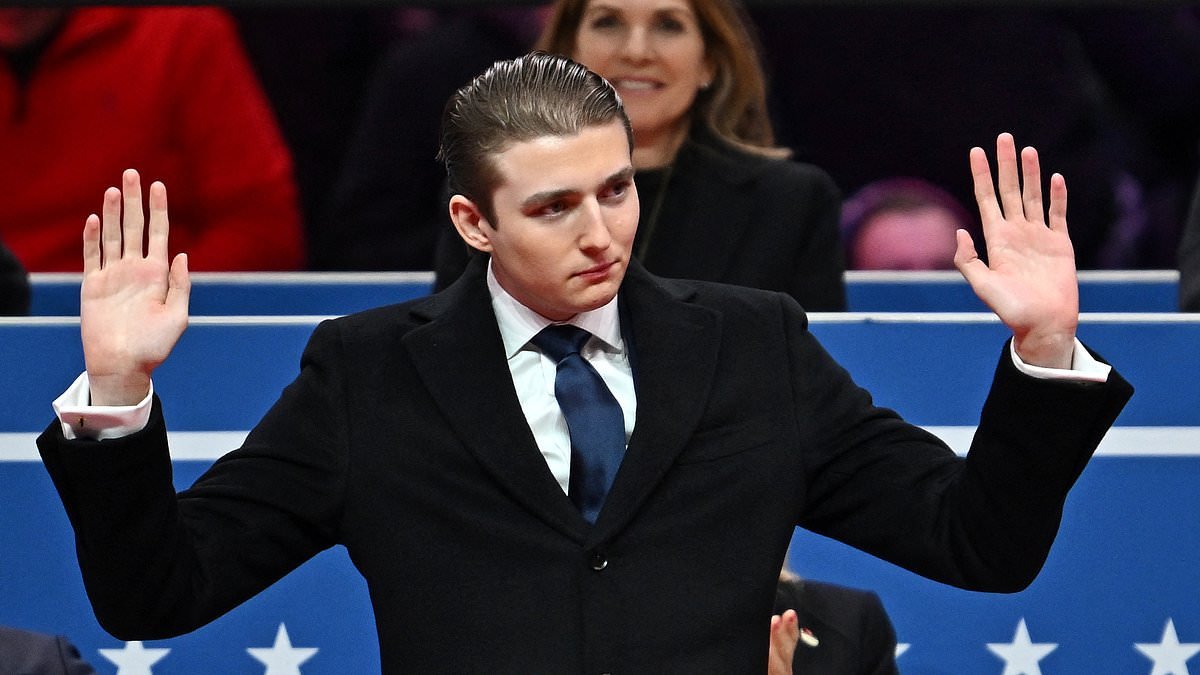 Russian ex-MMA fighter 'raped Barron Trump's friend and smashed up an air fryer in fit of jealousy when she called the US President's son 'sweetheart'', court hears