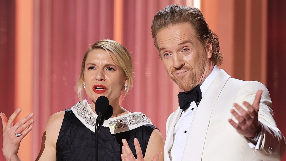 Homeland's Claire Danes and Damian Lewis joke to former child co-star Timothée Chalamet 'we made you' as they reunite to present at the Actor Awards
