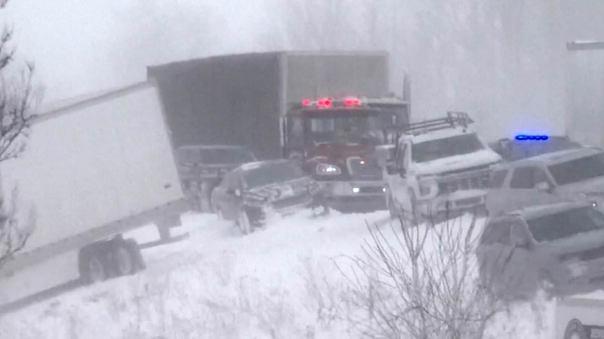 Arctic storm triggers 100-car pileup in Michigan as unrelenting snow blankets New England