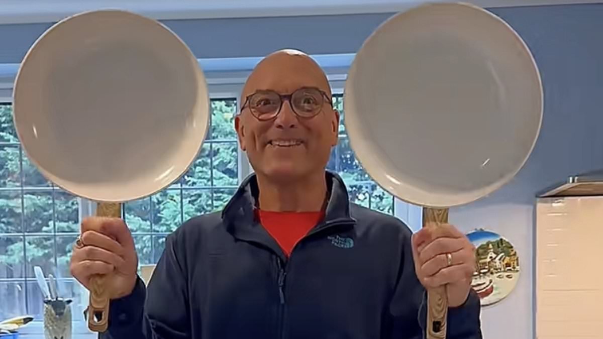Sacked MasterChef host Gregg Wallace resorts to selling cooking pans on TikTok after complaining he was the victim of a 'pile-on' following show axe amid misconduct claims