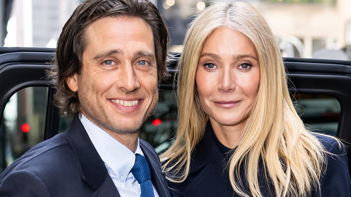 Gwyneth Paltrow makes husband Brad Falchuk carry her Hermes purse as she leads the way in New York City