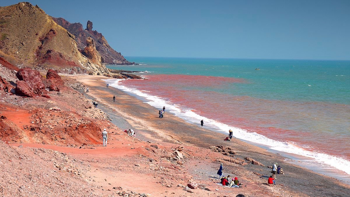 Inside the 'world's most beautiful island' right in the middle of the Strait of Hormuz - with 'magical' rainbow soil, red sand, and salt caves