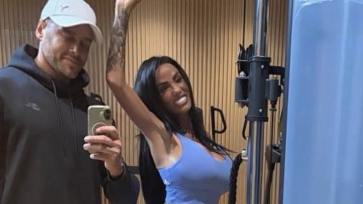 Katie Price hits the gym with husband Lee Andrews as she gets another diamond ring for their one month wedding anniversary