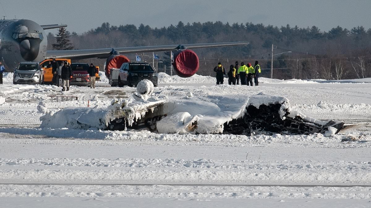 Bodies are FINALLY removed from private jet four days after it crashed at snowy Maine airport and killed six including top lawyer