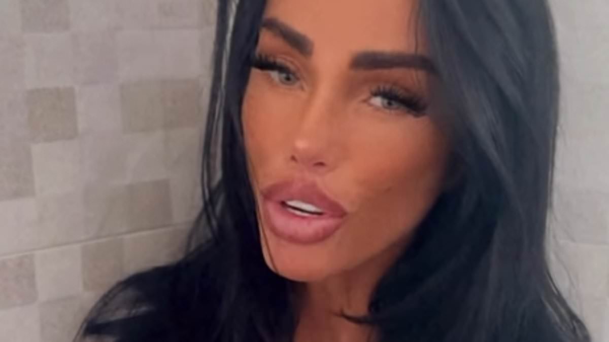 Katie Price, 47, poses with a pregnancy test after claiming she's 'having a child' with new husband Lee Andrews - as couple marry again in 'legal' ceremony