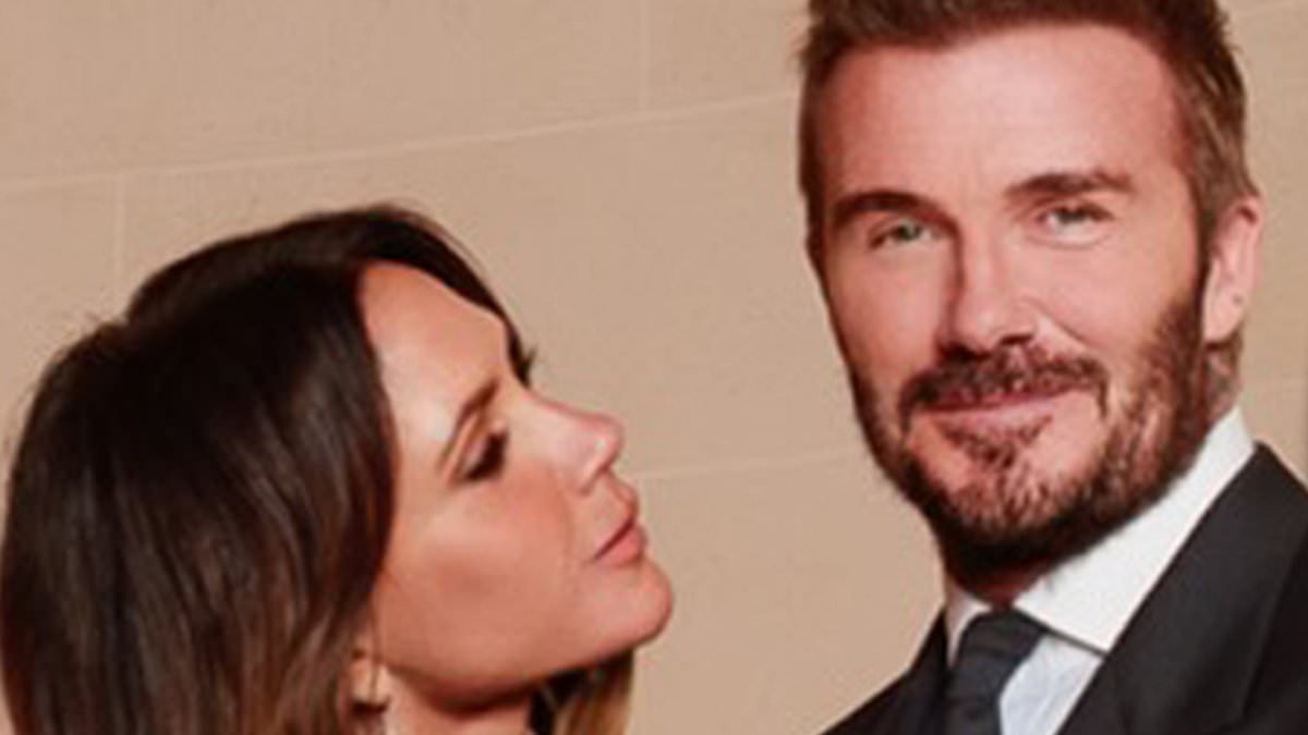 Victoria Beckham gazes adoringly at 'original investor' David as he gropes her bottom while celebrating fashion accolade in Paris - years after he dragged her ailing brand out of the red
