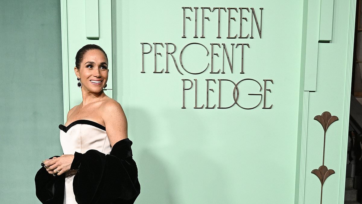 Meghan goes solo and dons dress with enormous train at Annual Fifteen Percent Pledge Fundraising Gala honouring Beyonce's mother