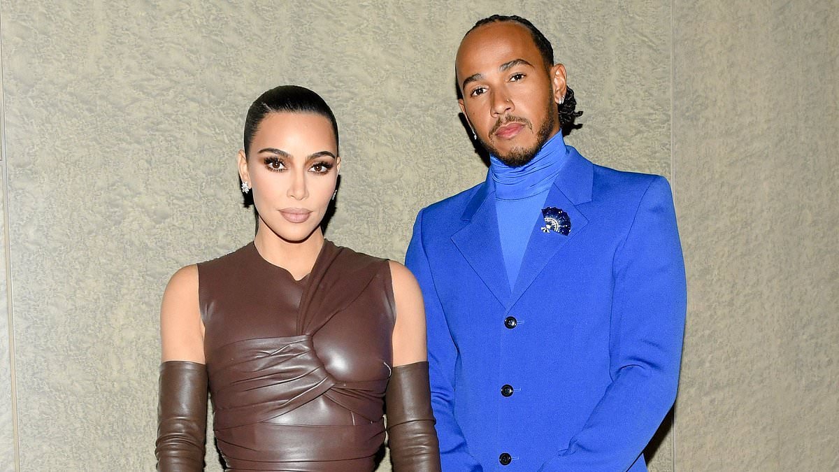 Kim Kardashian stuns in black leather look as romance with Lewis Hamilton heats up