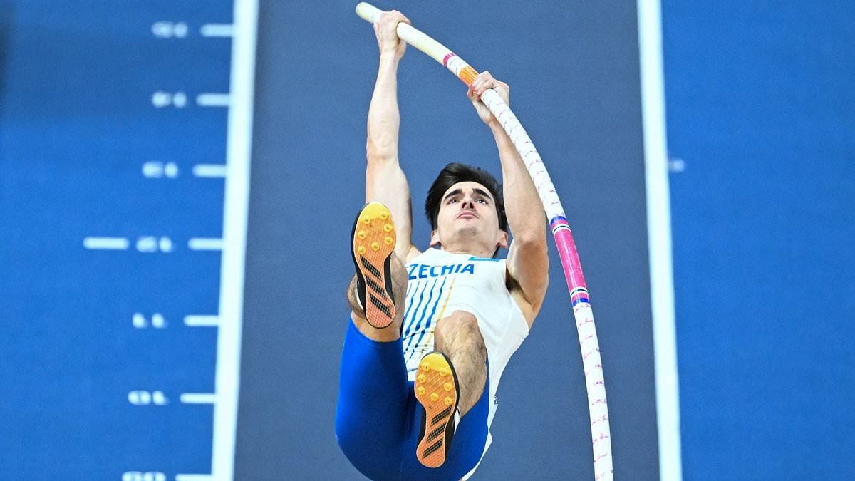 Pole vaulter WIPES OUT heptathlete with a stray pole mid-race at the World Indoor Championships